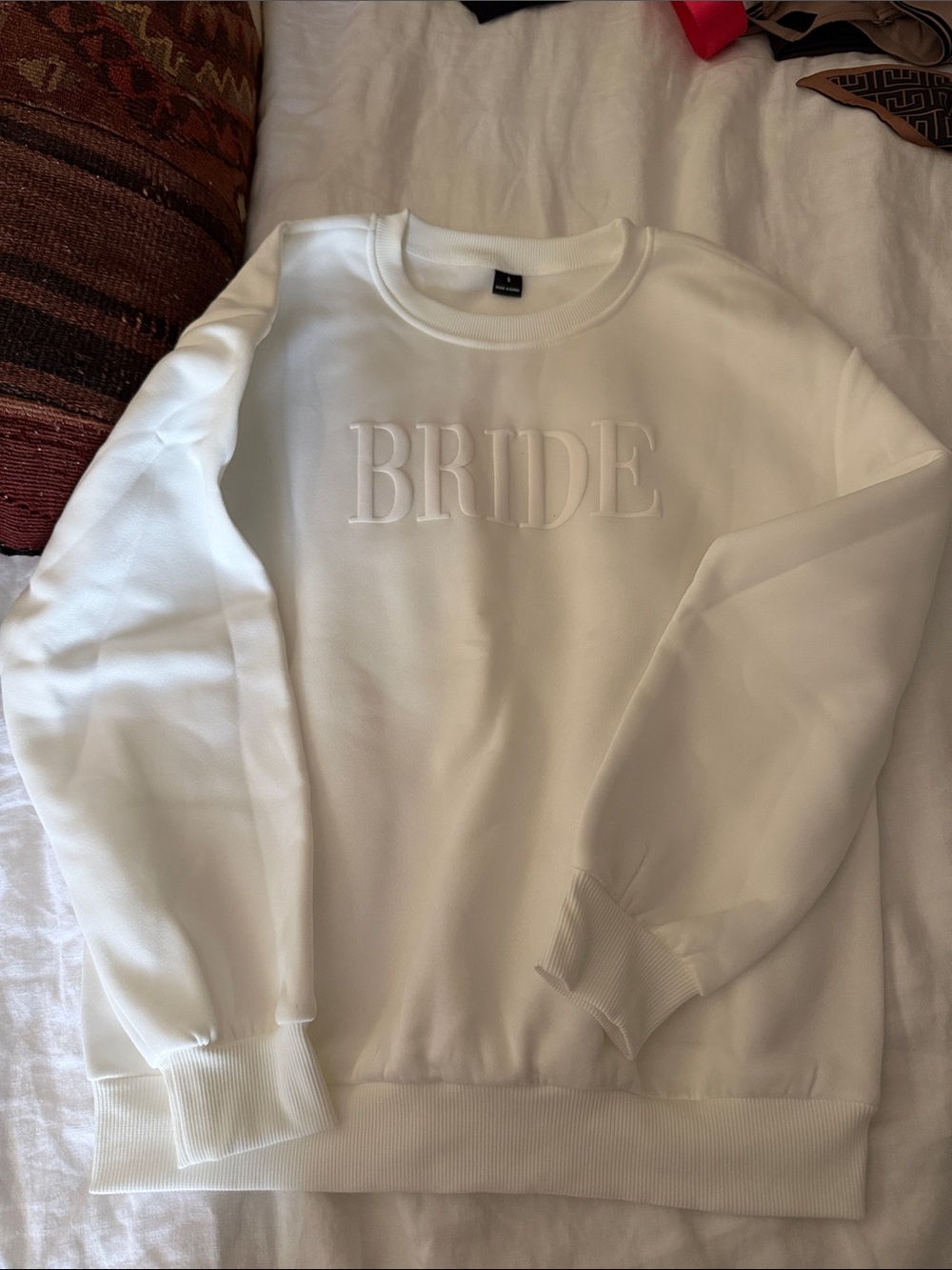 BRIDE Embroidered Crewneck Sweatshirt - White